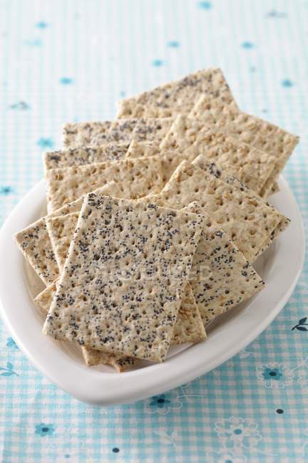 Crackers with poppy seeds — Stock Photo
