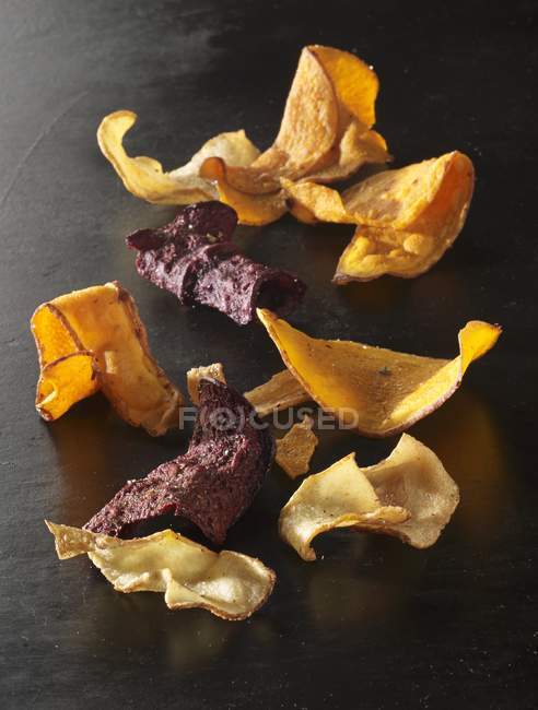 Colourful potato chips — Stock Photo