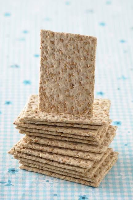Stacks of sesame crackers — Stock Photo