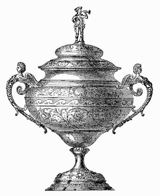 Illustration of one ornate festive punch-bowl — Stock Photo