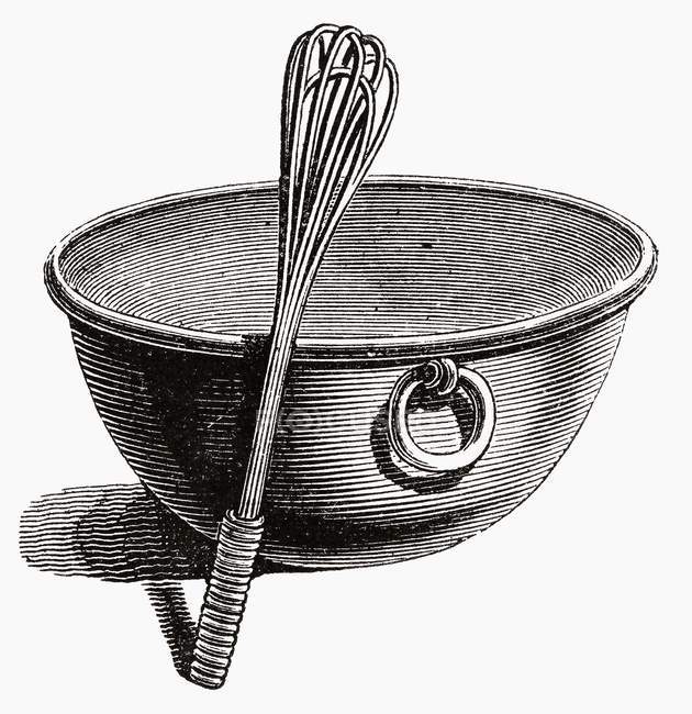 Illustration de bol mélangeur avec fouet sur fond blanc — Photo de stock