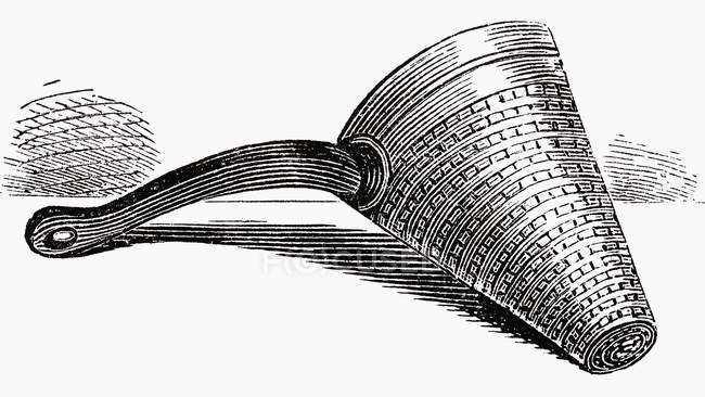 Illustration of one old sieve  on white background — Stock Photo