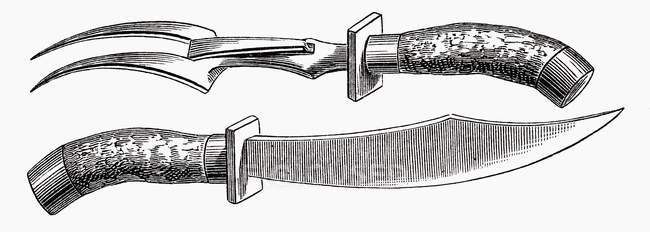 Illustrazione di coltello da intaglio e forchetta su sfondo bianco — Foto stock