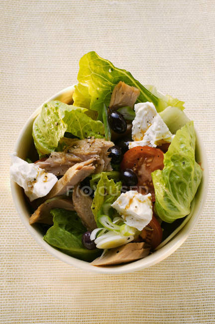 Romaine lettuce with tuna — Stock Photo