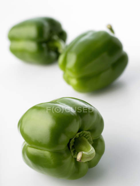 Three Green Peppers — Stock Photo