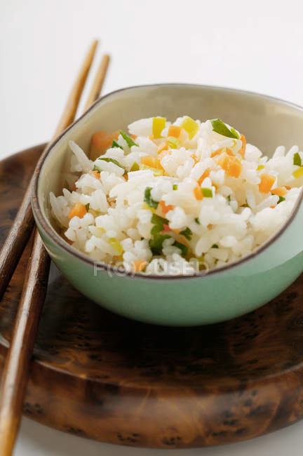 Vegetable rice in small bowl — Stock Photo
