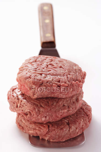 Hambúrgueres crus para hambúrgueres — Fotografia de Stock