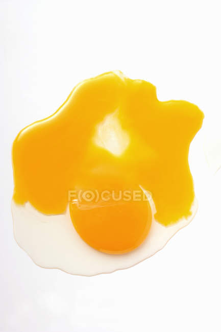 Egg yolk on white — Stock Photo