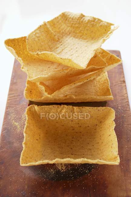 Conchas de tacos quadrados — Fotografia de Stock