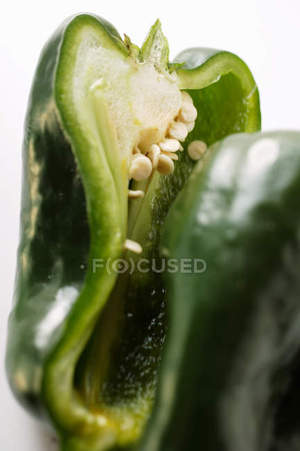 Halved green pepper — Stock Photo