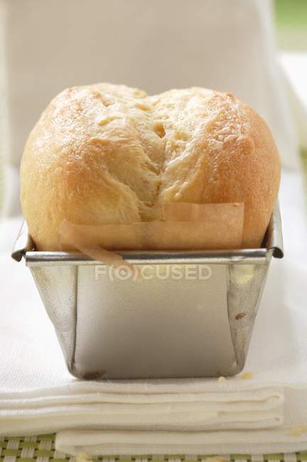 Brioche in baking tin — Stock Photo