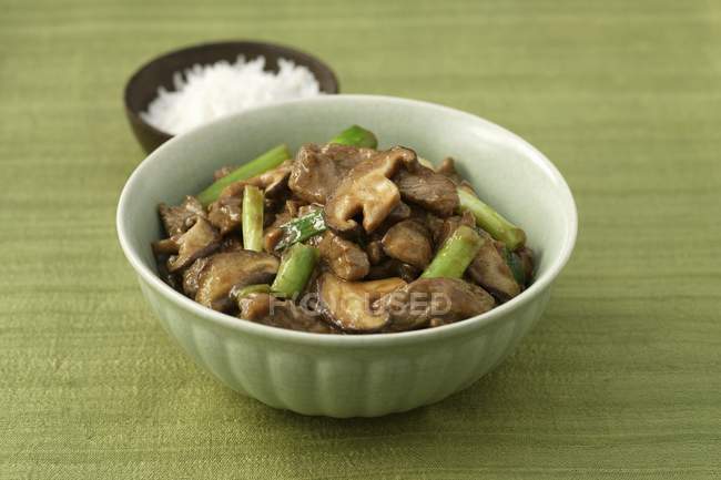 Chooped pork and rice — Stock Photo