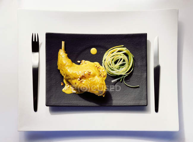 Leg of Rabbit in Curry — Stock Photo