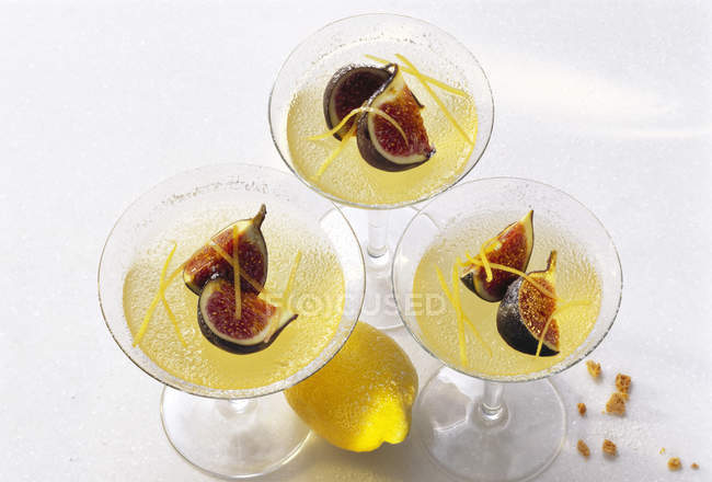 Lemon jelly with figs — Stock Photo