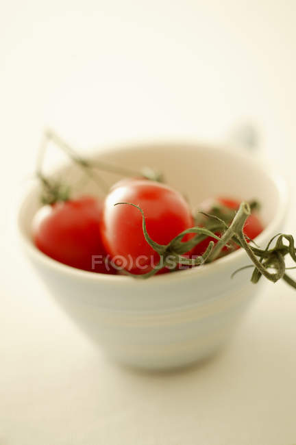 Tomates cherry en tazón - foto de stock