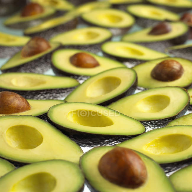 Avocado Halves with stones — Stock Photo