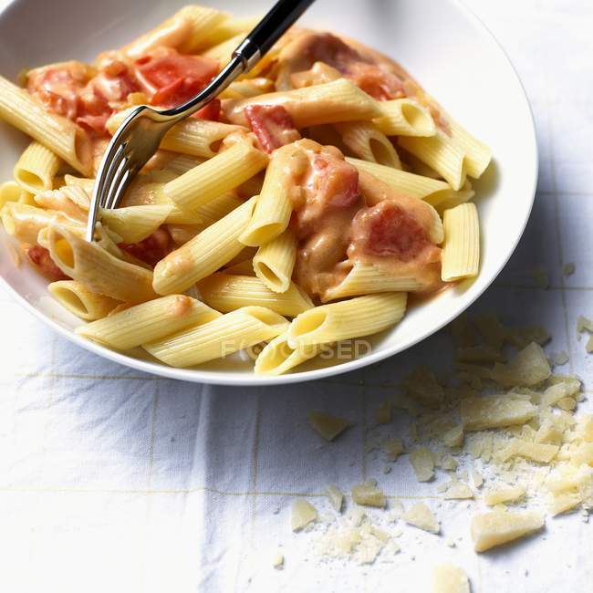 Penne pasta with vodka tomato sauce — Stock Photo