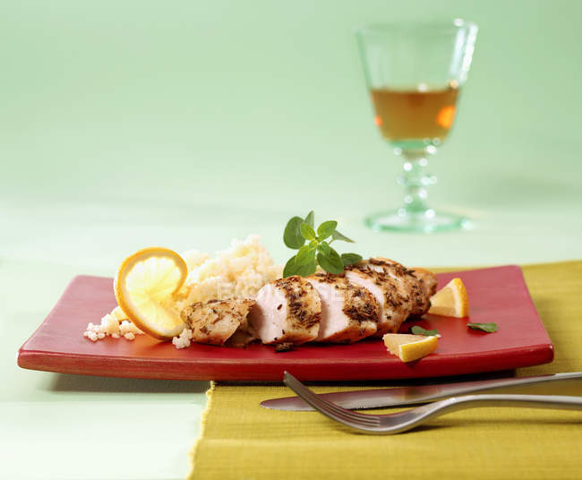 Chicken breast and rice — Stock Photo