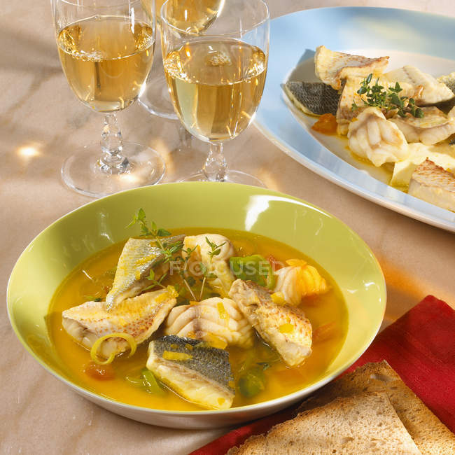 Traditional french fish soup — Stock Photo