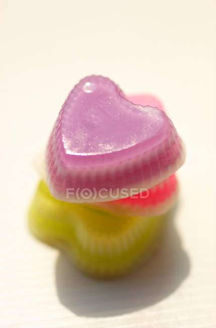 Colourful jelly hearts — Stock Photo