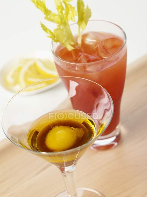 Prairie Oyster and Bloody Mary — Stock Photo