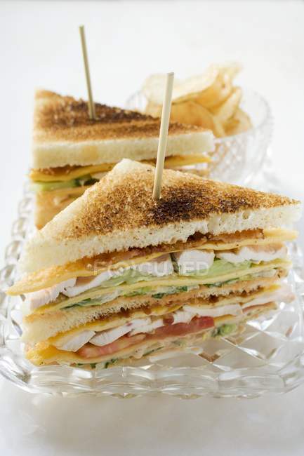 Sandwiches mit Hühnerbrust — Stockfoto