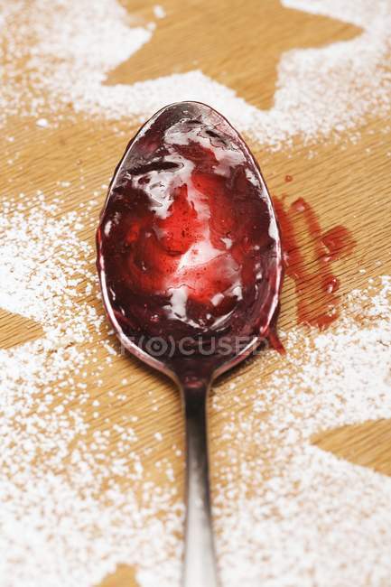 Spoon with jam and star — Stock Photo