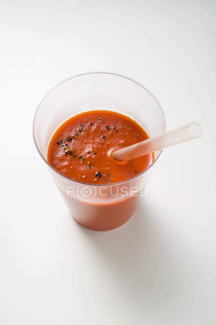 Glass of pepper and vegetable smoothie — Stock Photo