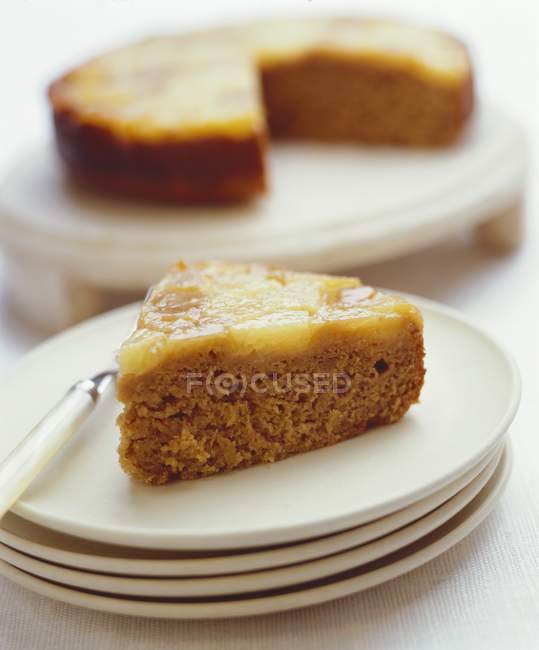Slice of Apple cake — Stock Photo