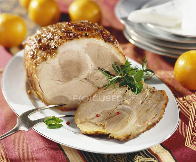 Glazed roasted pork — Stock Photo