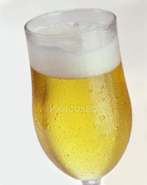 Склянка пива на білому — стокове фото