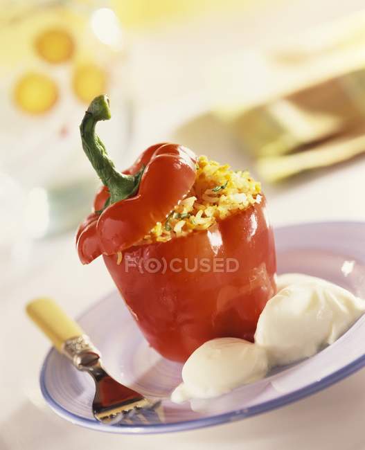 Pepper with rice stuffing — Stock Photo