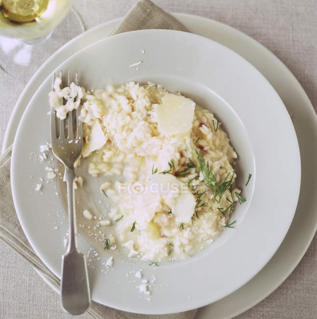Weißweinrisotto mit Parmesan — Stockfoto
