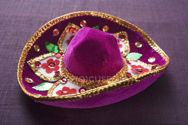 Hat embroidered with sequins — Stock Photo