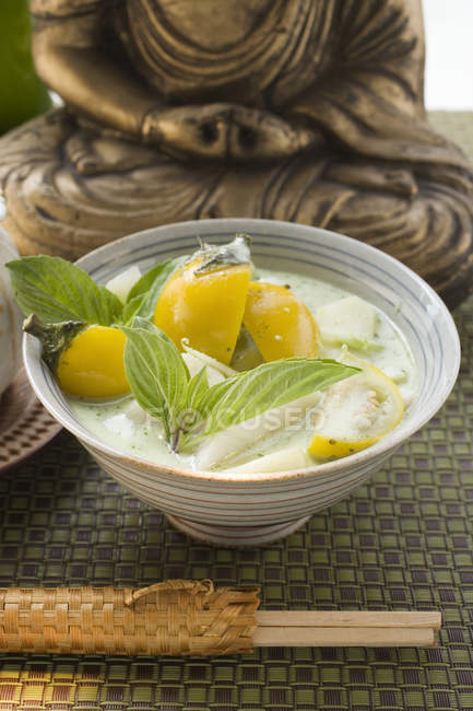 Coconut soup with potatoes — Stock Photo