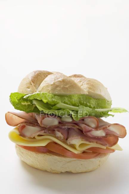 Ham and lettuce sandwich — Stock Photo
