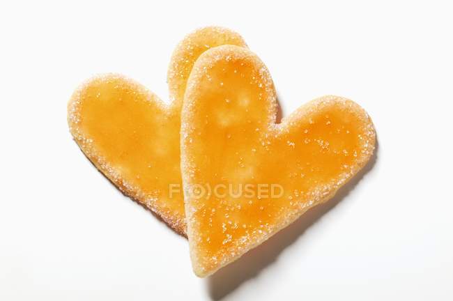 Sugared heart-shaped biscuits — Stock Photo