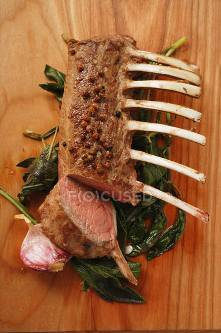 Roasted Rack of lamb with Sichuan pepper — Stock Photo