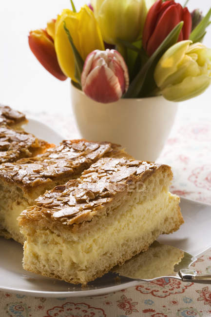 Morceaux de gâteau piquant abeille — Photo de stock