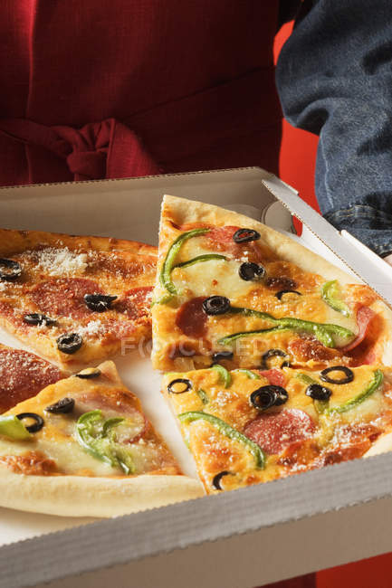 Pezzi di pizze diverse — Foto stock