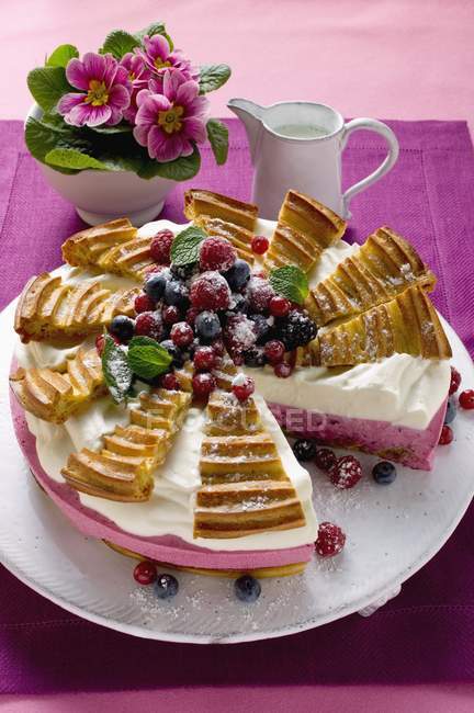 Redcurrant sweet cake — Stock Photo
