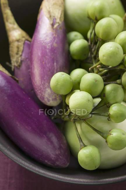 Différents types d'aubergines — Photo de stock