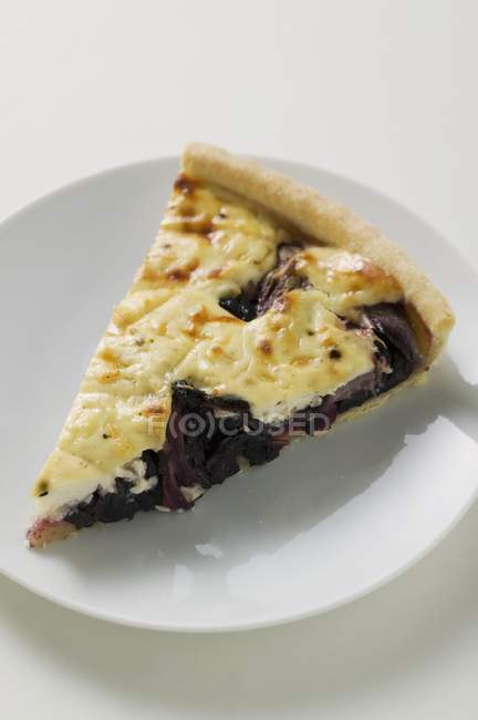 Piece of radicchio tart — Stock Photo