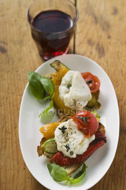 Antipasti with stock-fish and vegetables — Stock Photo