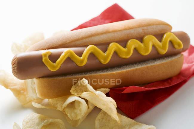 Hot dog con senape — Foto stock