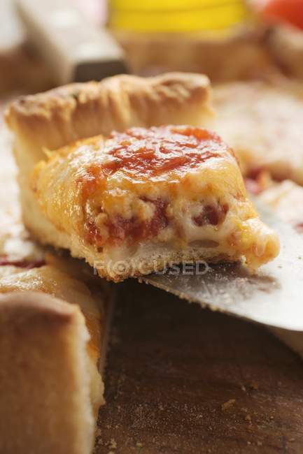Sliced Pizza Margherita — Stock Photo