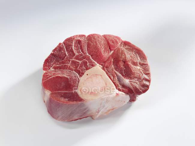 Slice of raw beef from leg — Stock Photo