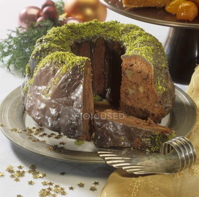 Chocolate-covered ginger cake — Stock Photo