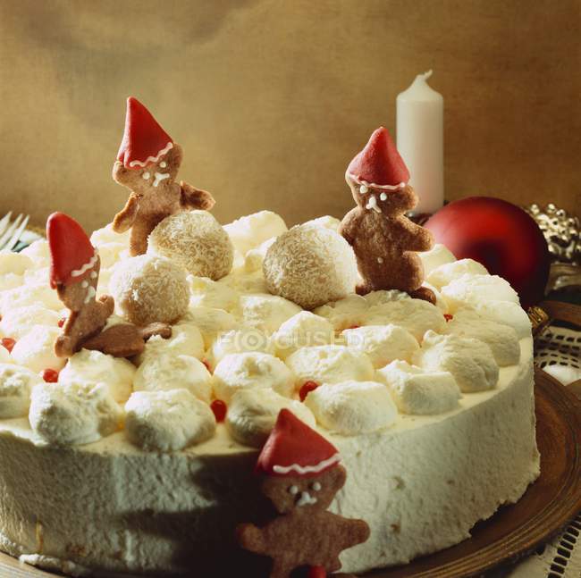 Cream cake for Christmas — Stock Photo