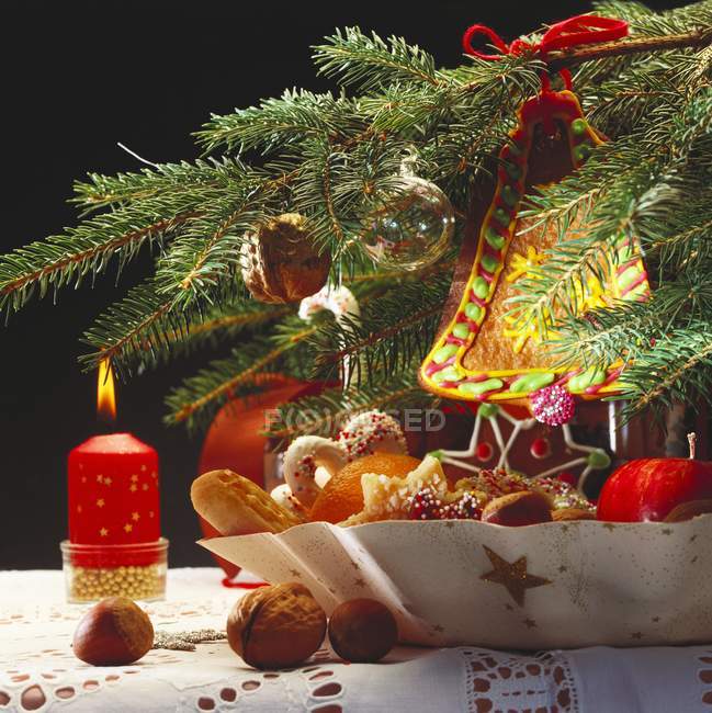 Assiette de biscuits de Noël — Photo de stock